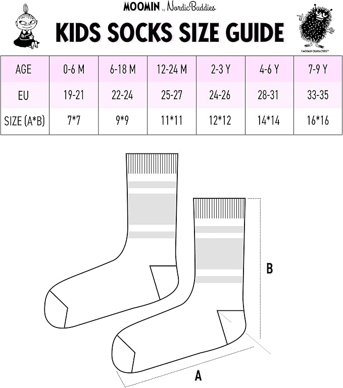 Little My Happiness Kids Moomin Socks, Pink/Red - Aamu.co.uk - NordicBuddies - Aamu.co.uk