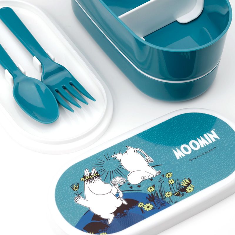 Moomin Stacked Bento Box Lunch Box with Cutlery - Aamu.co.uk - Puckator - Aamu.co.uk