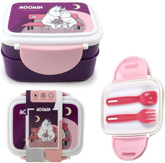 Moomin Clip Lock Stacked Lunch Box with Cutlery - Aamu.co.uk - Puckator