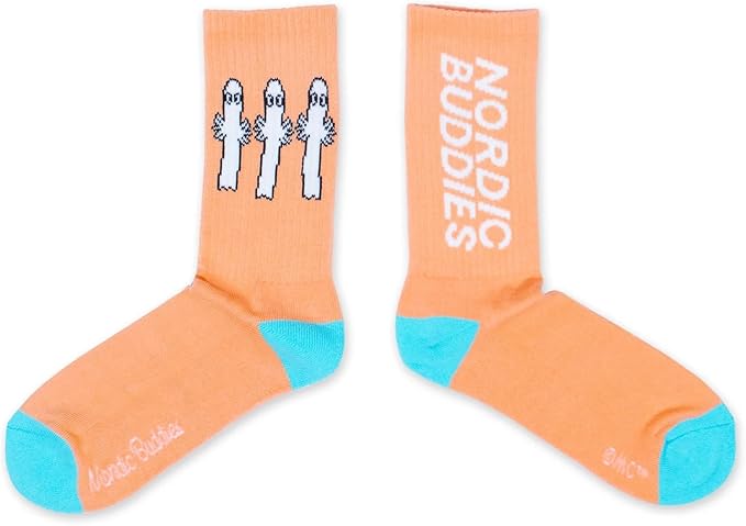 Hattifatteners Retro Men Moomin Socks - Peach - Size EU40-45, UK6.5-10 - Aamu.co.uk - NordicBuddies - Aamu.co.uk