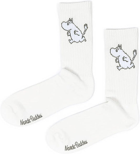 Moomintroll Running Ladies Sport Moomin Socks - White - Size EU36-42, UK3-8 - Aamu.co.uk - NordicBuddies - Aamu.co.uk