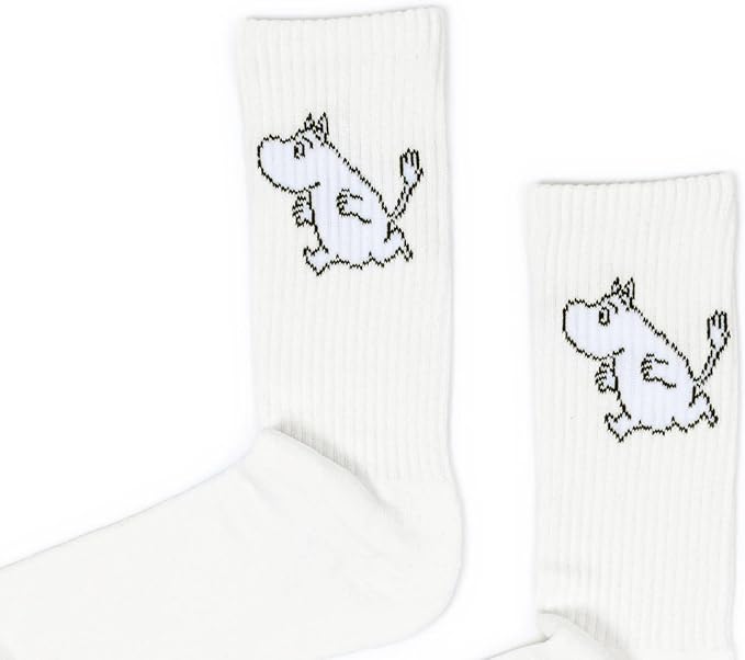 Moomintroll Running Ladies Sport Moomin Socks - White - Size EU36-42, UK3-8 - Aamu.co.uk - NordicBuddies - Aamu.co.uk