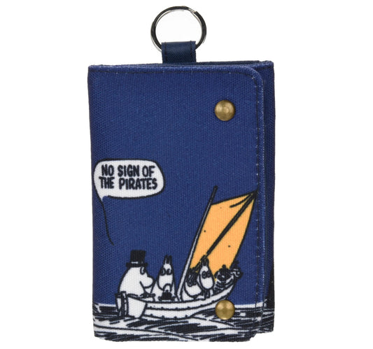 Moomins at The Sea - Canvas Three-fold Wallet with Key Ring - Navy Blue - Aamu.co.uk - NordicBuddies - Aamu.co.uk