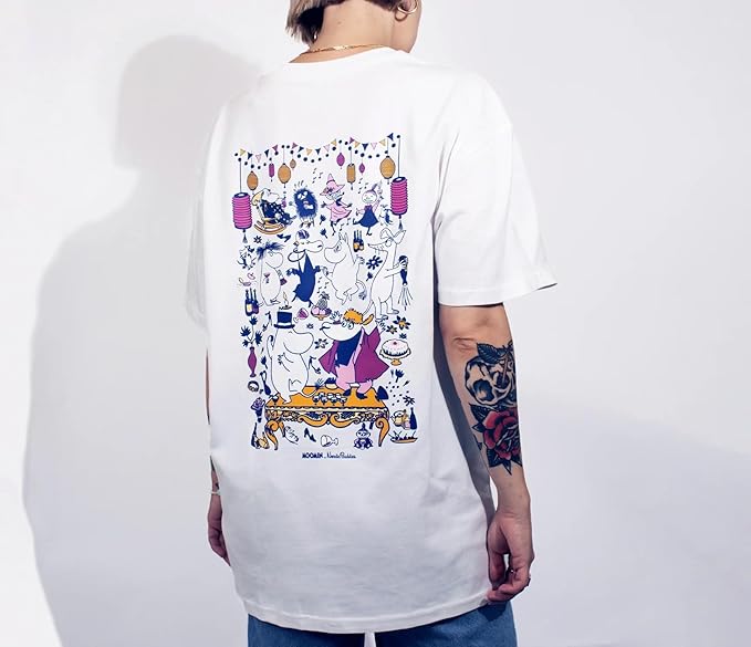 Moomintroll Party  T-Shirt - White - Aamu.co.uk - NordicBuddies
