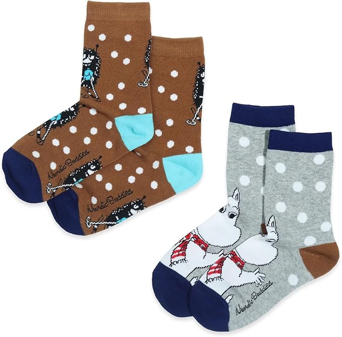 Moomintroll and Stinky Kids Moomin Sock Set - Brown and Grey - Aamu.co.uk - NordicBuddies - Aamu.co.uk