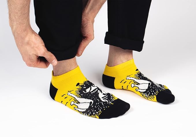 Stinky Pranking Men's Moomin Ankle Socks, Yellow, EU 40-45, UK 6.5-10 - Aamu.co.uk - NordicBuddies - Aamu.co.uk