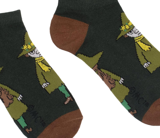 Snufkin Travelling Men's Moomin Ankle Socks, Green, EU40-45, UK6.5-10 - Aamu.co.uk - NordicBuddies - Aamu.co.uk