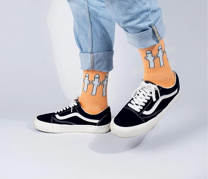 Hattifatteners Retro Men Moomin Socks - Peach - Size EU40-45, UK6.5-10 - Aamu.co.uk - NordicBuddies - Aamu.co.uk