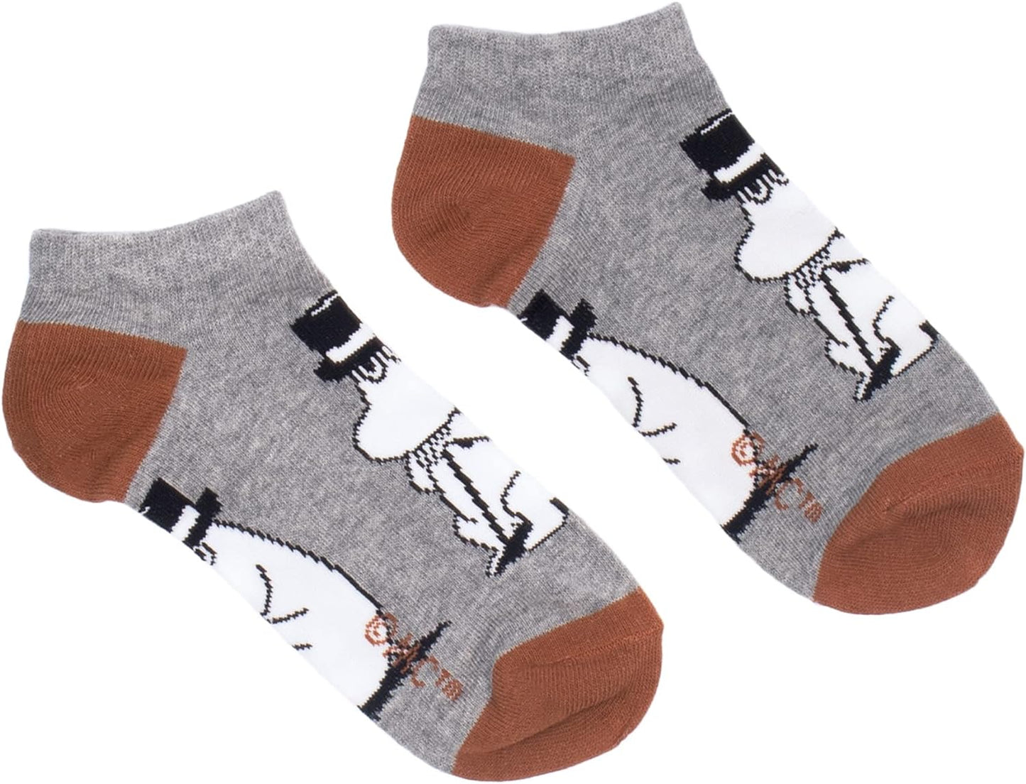 Moominpappa Wondering Men's Moomin Ankle Socks, Grey, EU40-45, UK6.5-10 - Aamu.co.uk - NordicBuddies - Aamu.co.uk
