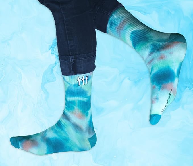 Hattifatteners Tie Dye Men's Moomin Socks, Turqoise/Blue, EU40-45 - Aamu.co.uk - NordicBuddies - Aamu.co.uk