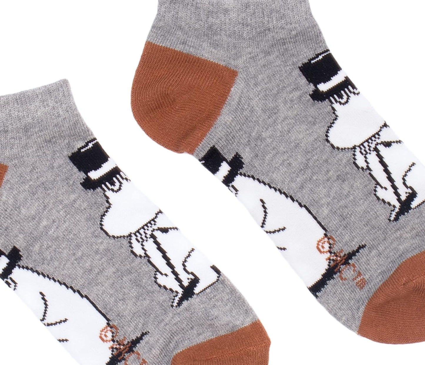 Moominpappa Wondering Men's Moomin Ankle Socks, Grey, EU40-45, UK6.5-10 - Aamu.co.uk - NordicBuddies - Aamu.co.uk