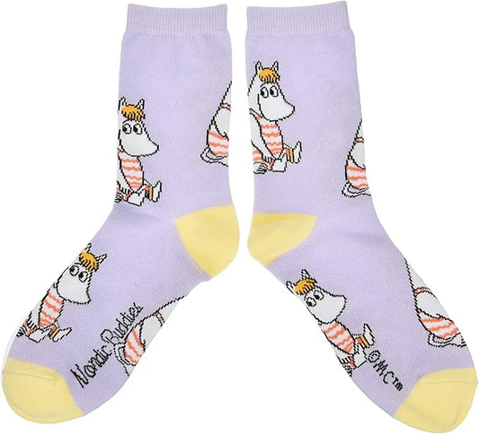 Snorkmaiden At The Beach Ladies Moomin Socks, Purple, EU36-42 - Aamu.co.uk - NordicBuddies