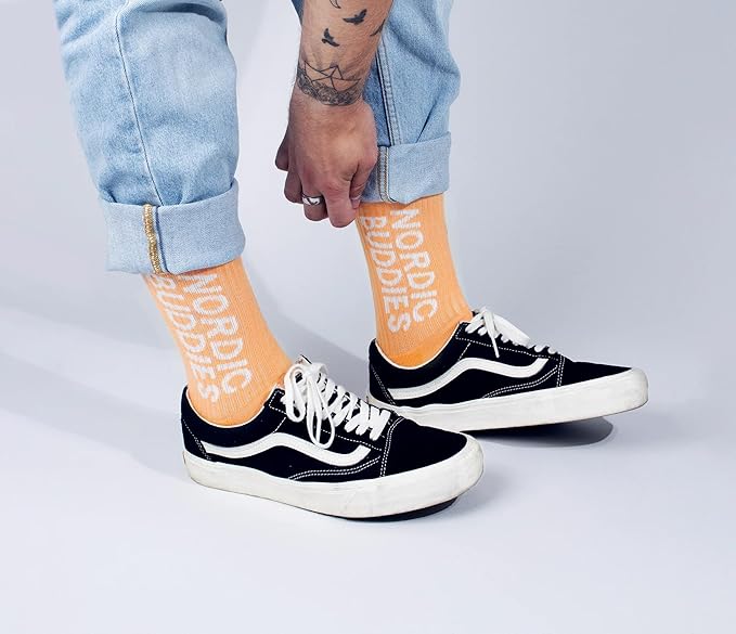 Hattifatteners Retro Men Moomin Socks - Peach - Size EU40-45, UK6.5-10 - Aamu.co.uk - NordicBuddies - Aamu.co.uk