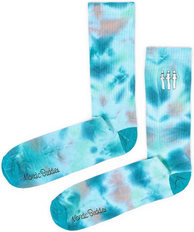 Hattifatteners Tie Dye Men's Moomin Socks, Turqoise/Blue, EU40-45 - Aamu.co.uk - NordicBuddies - Aamu.co.uk