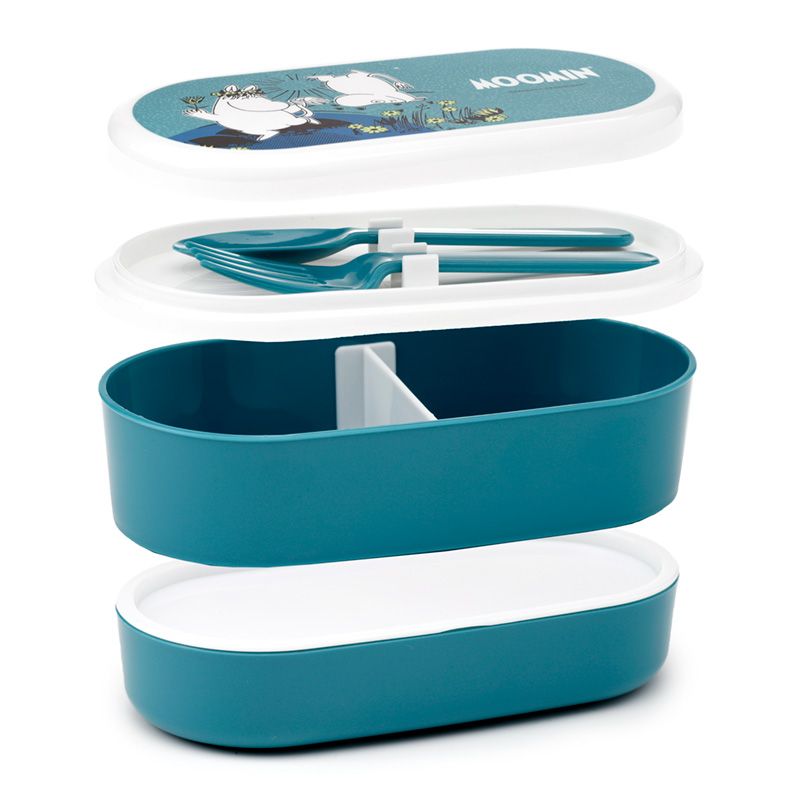 Moomin Stacked Bento Box Lunch Box with Cutlery - Aamu.co.uk - Puckator - Aamu.co.uk