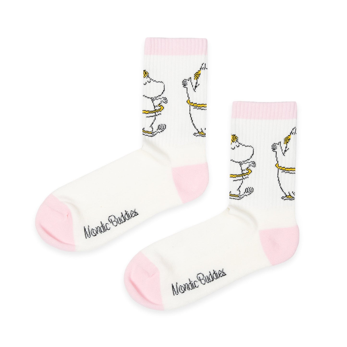 Snorkmaiden Dancing, Ladies Retro Socks, Pink/White, EU36-42 - Aamu.co.uk - NordicBuddies