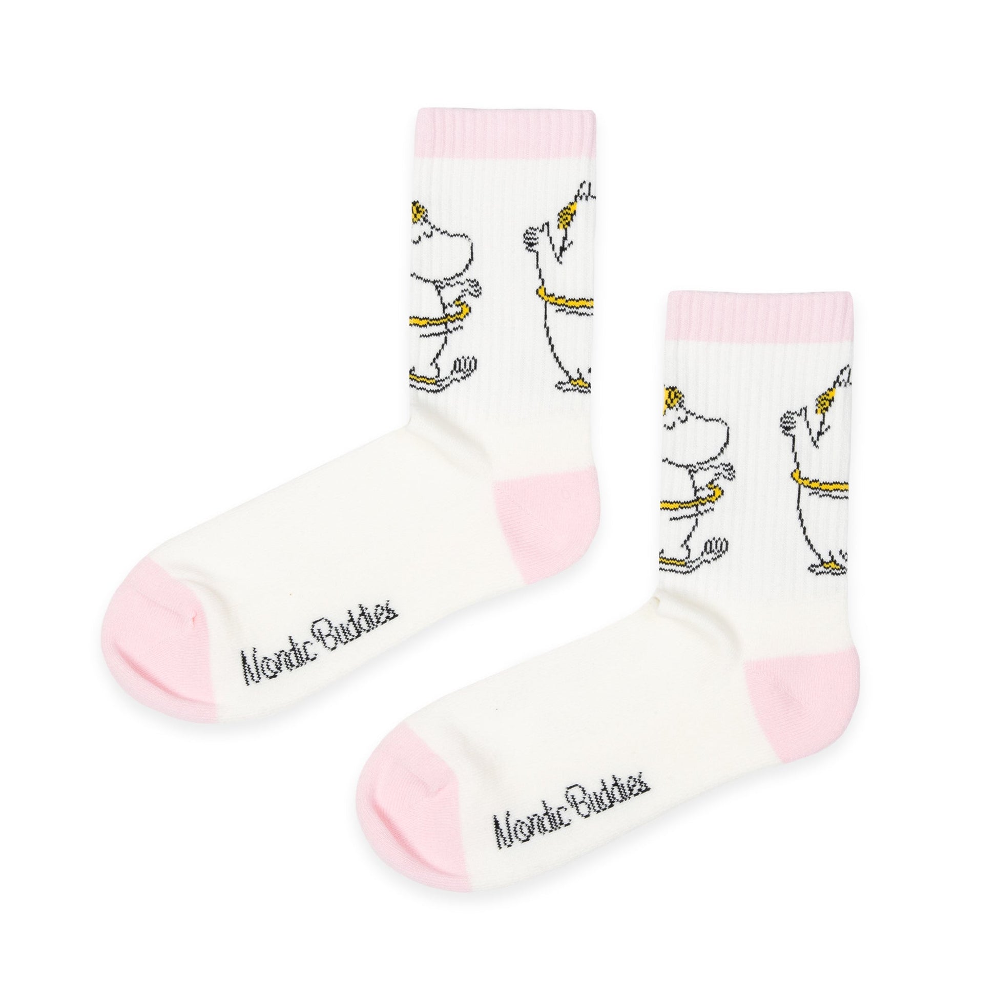 Snorkmaiden Dancing, Ladies Retro Socks, Pink/White, EU36-42 - Aamu.co.uk - NordicBuddies
