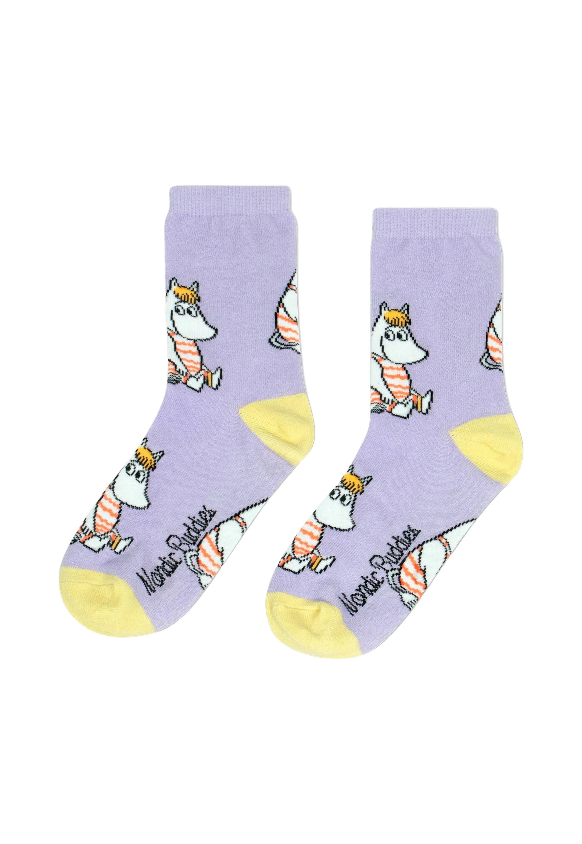 Snorkmaiden At The Beach Ladies Moomin Socks, Purple, EU36-42 - Aamu.co.uk - NordicBuddies