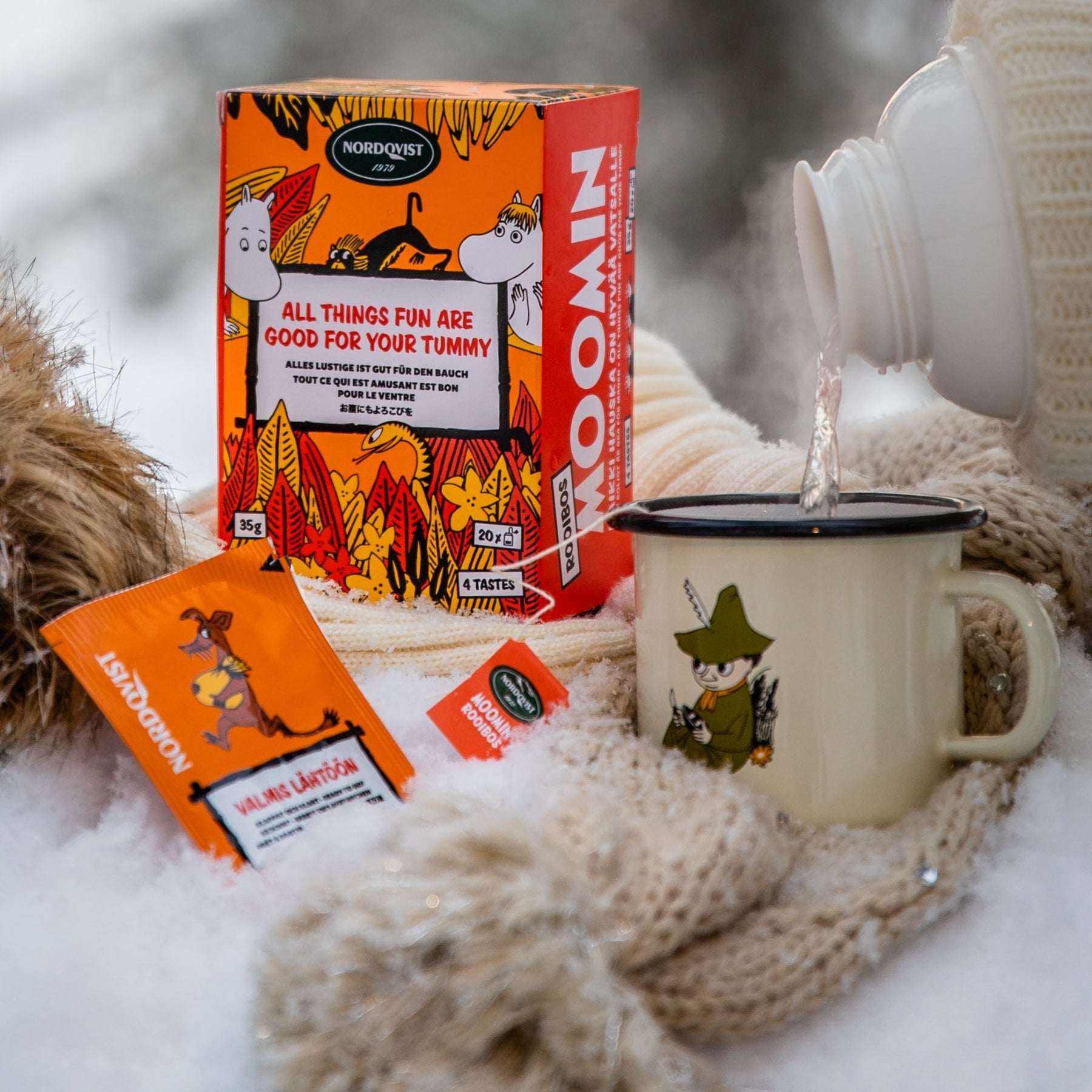 Nordqvist Moomin "All Things Fun Are Good For Your Tummy" Traditional Finnish Rooibos Bagged Tea - Aamu.co.uk - Nordqvist - Aamu.co.uk